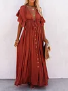Short Sleeveless V-Back Drawstring Cover-Up Swimwear