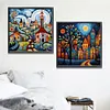 (US Local)2pcs/set House-14CT Stamped Cross Stitch Kit(40x40cm)