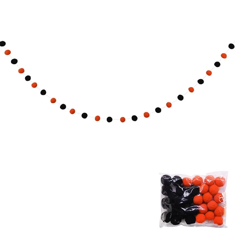 2.5Meter Colorful Pompom Pendant Garland Ins Nordic Series Wool Felt Ball String DIY Handmade Nursery Children Room Decor