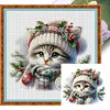 Cat - 18CT Stamped Cross Stitch - 30*30cm
