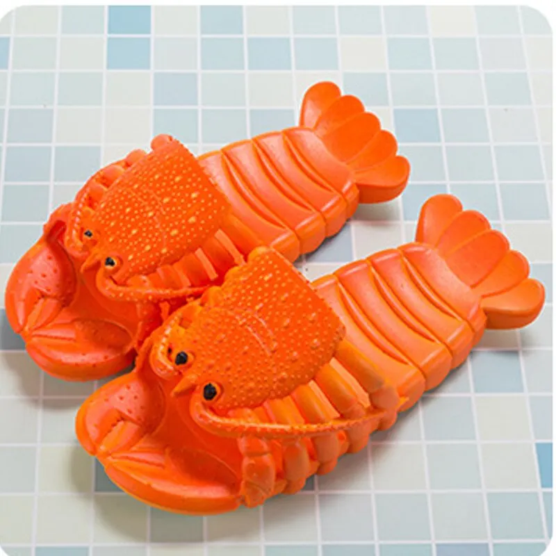 Lobster Slippers Woman Funny Animal Summer Flip Flops Cute Beach Shower Casual Shoes Women Unisex Big Size Soft Home Slippers