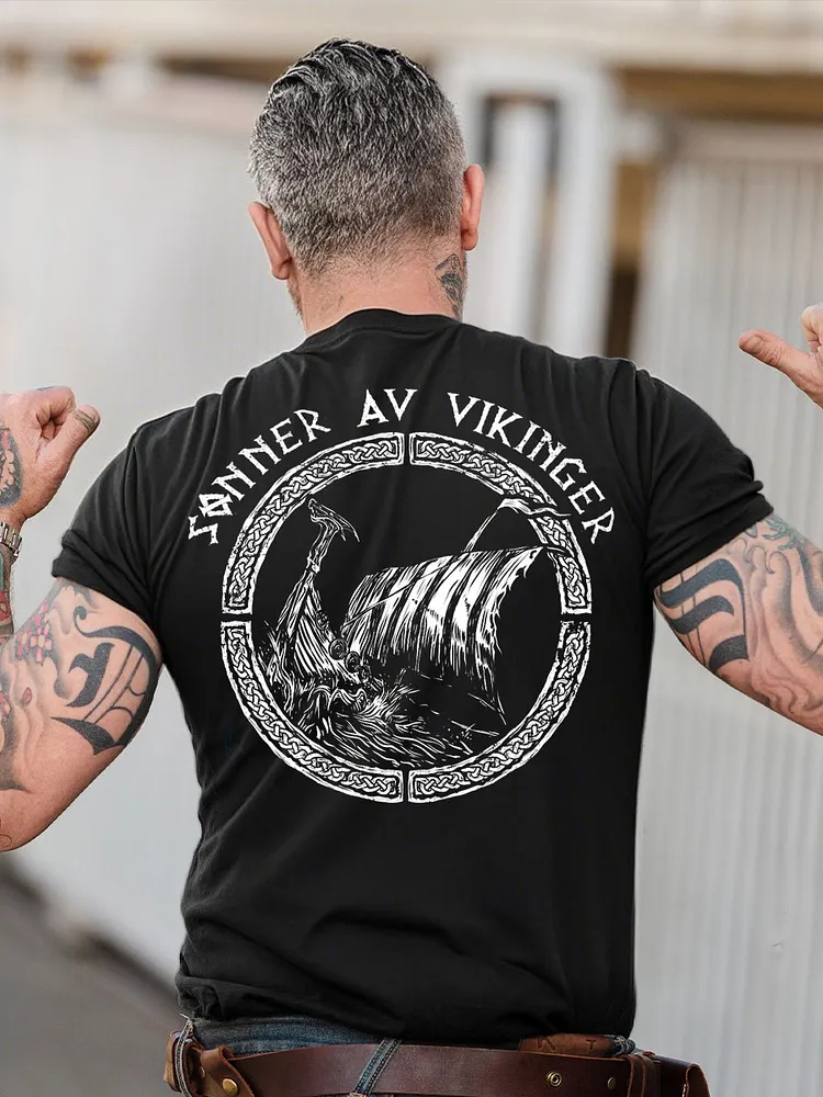 M&auml;nner S&ouml;hne der Wikinger Norwegen bedrucktes T-Shirt