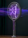 Rotating Head Bug Zapper Racket 2 in 1 Electric Fly Swatter for Indoor Outdoor