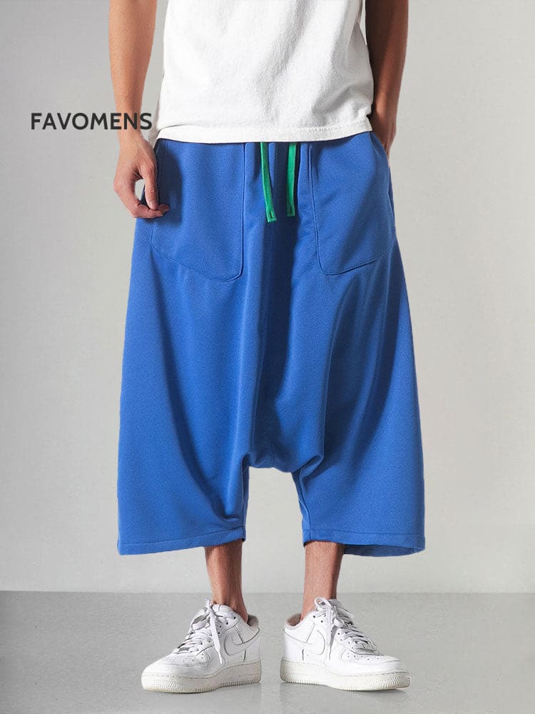 Soft Loose Harem Pants Blue / M