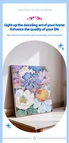 (40x50cm)Gold Foil Canvas Hot-stamped Floral Designs 5D DIY Diamond Painting Kit with Inner Frame