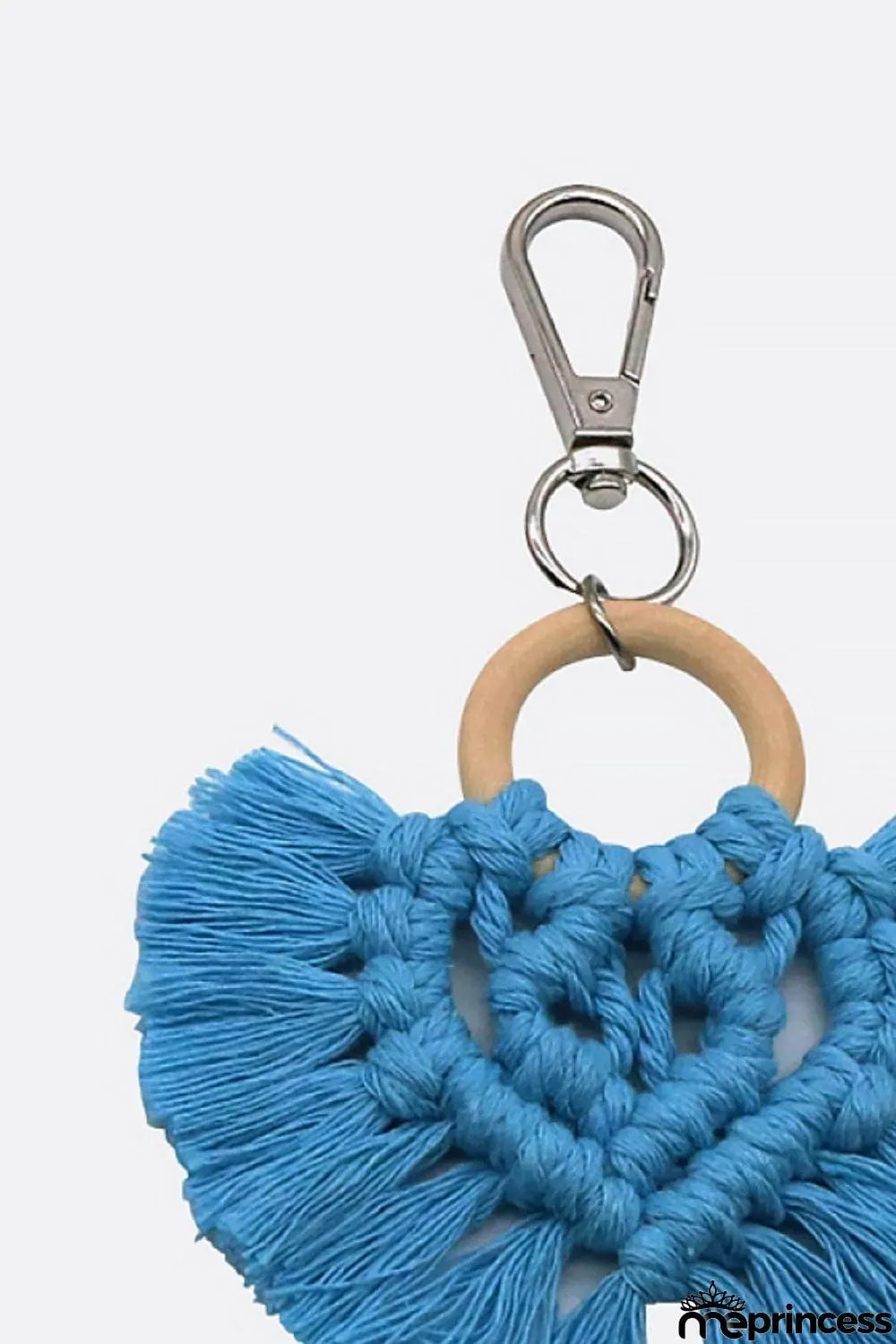 Assorted 4-Pack Heart-Shaped Macrame Fringe Keychain