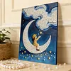 Moon Girl DIY Pearl Painting Kit with Frame 30x40cm Pearl Gem Paintings Picture Arts Craft for Adults Beginners Gift Home Wall Decor