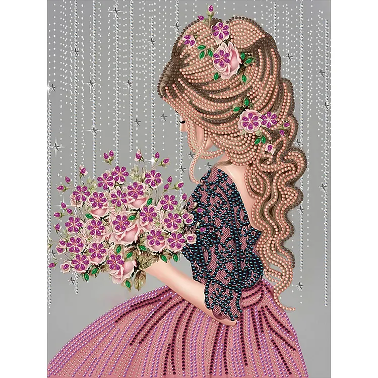 Girl 30*40CM(Canvas) Special Shaped Drill Diamond Paiting gbfke