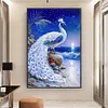 (Big Size) White Peacock - 11CT Stamped Cross Stitch 40*65cm/15.75*25.59in