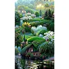 >SALE<5D DIY Full Round Drill Partial AB Diamond Painting Fantasy Green Decor 45x75cm