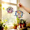 2pcs DIY Diamond Painting Dog Wind Chimes Crystal Window Suncatcher Craft Set Birthday Gifts Home Garden Decor