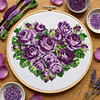 Purple Rose-Partial 9CT Stamped Cross Stitch Bead Embroidery 39*33cm