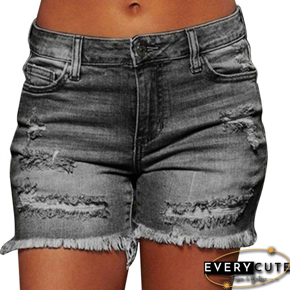 Plus Size Womens Ladies High Waist Short Jeans Shorts Denim Pants