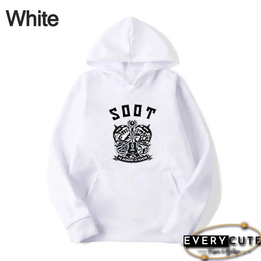 Wilbur Soot Unisex Printed Casual Hooded Street Style College Student Round Neck Long Sleeve Sweater