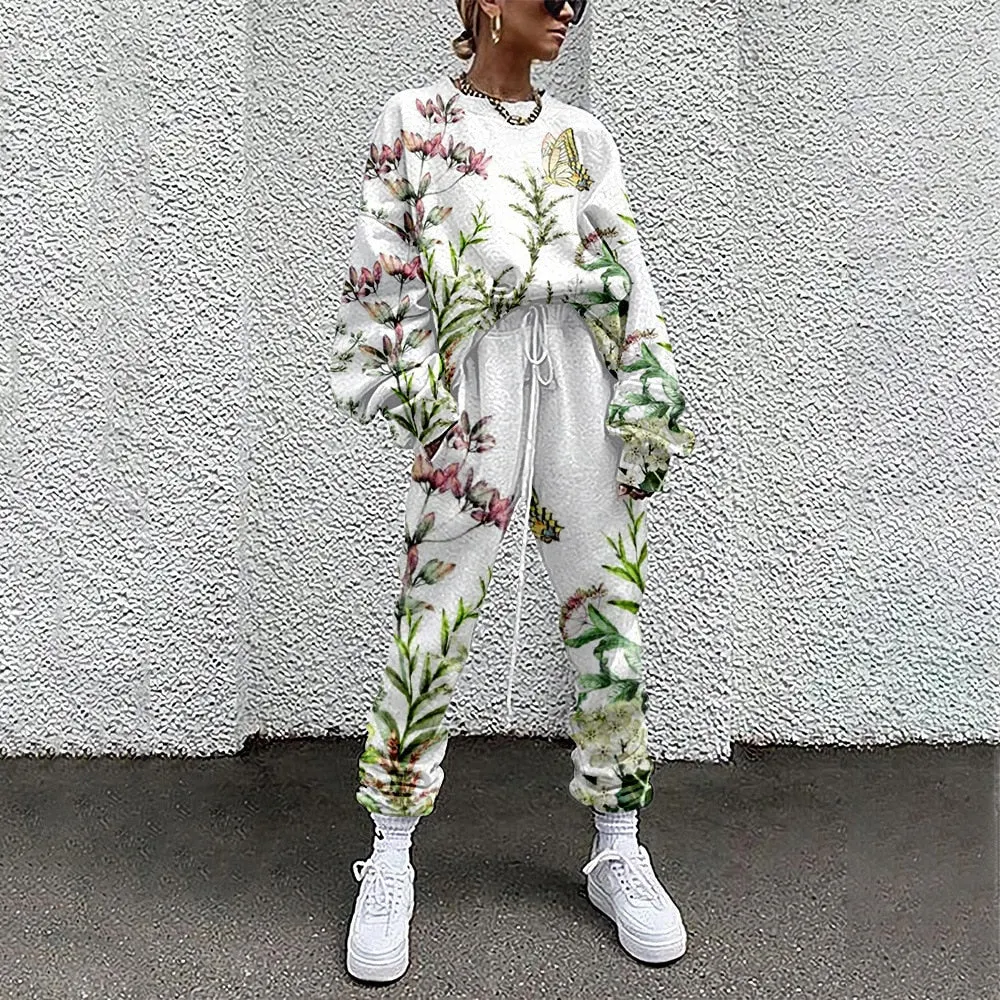 2021 New Women's Digital Printed Grass Pattern Suit Autumn and Winter Clothing