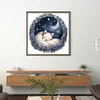 White Cat On The Moon - 11CT Stamped Cross Stitch - 50*50cm