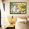 Teacup Rabbit Flowers-9CT Stamped Cross Stitch 80*60cm(Big Size)