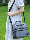 Insulated Lunch Bag Double Deck Lunch Box for Work Camping Hiking Beach Picnic