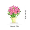 >SALE<DIY Diamonds Painting Ornaments Handmade Acrylic Flower(Pink Tulip)