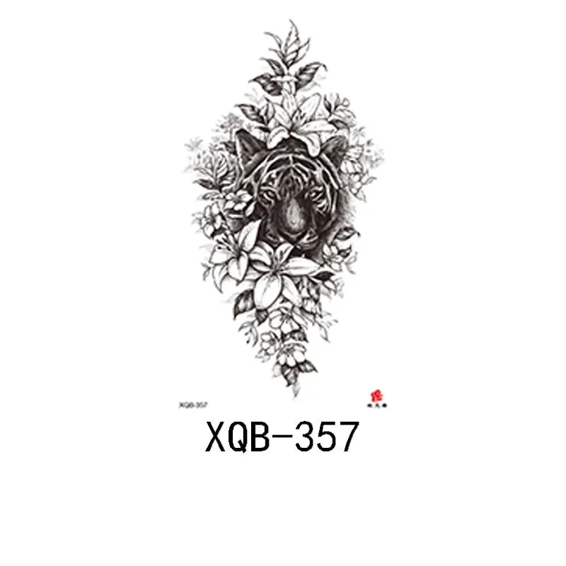 Small Full Arm Waterproof Tattoo Sticker Half Arm Arm Painted Flower Animal Arm Lasting European and American Tattoo Sticker