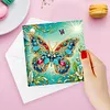 6Pcs Diamond Painting Greeting Card Butterfly Diamond Handmade Card for Friends