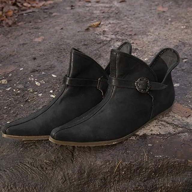 Vintage Medieval Renaissance Shoes Flat Jazz Boots Turn Shoes Pirate Viking Ranger Elven Solid Colored Fancy Dress Men's Women's Unisex Celtic Pirate Fantasy Halloween Carnival Masquerade Casual