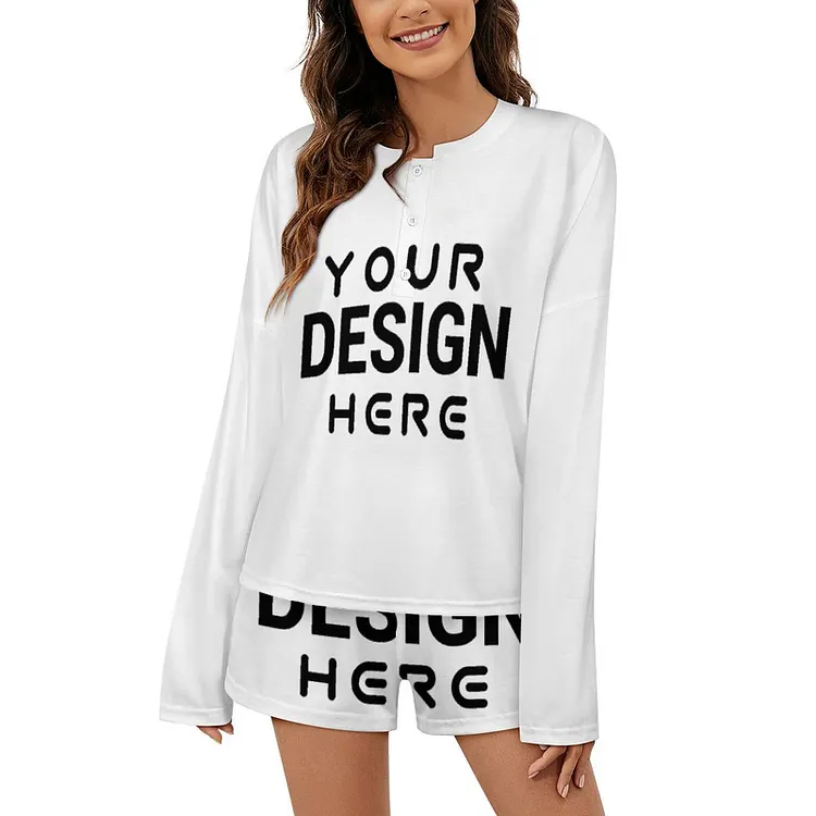 Personalized Design Women's V-neck Pajamas Full Print