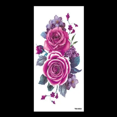 Beauty 1 Pcs Make Up Fake Temporary Tattoos Stickers Rose Flowers Arm Shoulder Tattoo Waterproof Women Big Flash Tattoo on Body