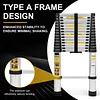 [US Local Warehouse] 4.4m Telescoping Ladder with 2 Triangle Stabilizers Portable Folding Loft Ladder