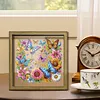 Diamond Painting Wooden Double-Sided Butterfly and Flowers Ornaments Kit with Photo Frame Desktop