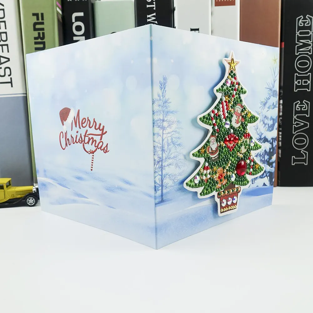 8pcs DIY Greeting Card Special-shaped Diamond Painting Christmas Postcards