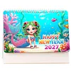 Diamond Painting Mermaid 2027 Paper Calendar Monthly Flip Tabletop Calendar Kit