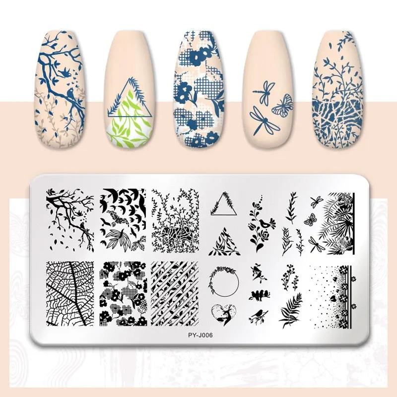 PICT YOU  Nail Stamping Plates Line Pictures Stencil Stainless Steel Nail Design for Printing Nail Art Image Plate Tool-Nail Inspo