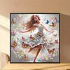 The Girl Dancing With Butterflies-Partial Special Shaped Diamond painting 30*30CM