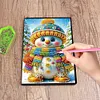 (US Local)50-Page A5 Snowman Diamond Painting Notebook for Adult Holiday Birthday Gift