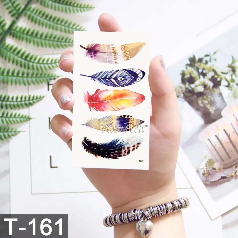 Waterproof Temporary Tattoo Sticker Cute Watercolor Cartoon Design Children Lamp Water Transfer Tatto Marine Man Girl Fake Tatoo