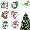 (US Local)6pcs Xmas Gnome  DIY Diamond Painting Art Pendant Wall Door Decoration