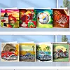 (US Local)8pcs/set DIY Diamond Painting Greeting Cards with Envelopes Mosaic Postcards Kits