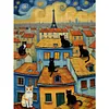 Van Gogh Cat-11CT Stamped Cross Stitch 40*55cm/15.75*21.65in