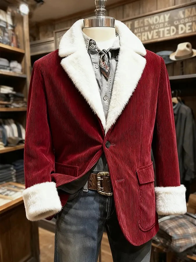 Men's Retro Christmas Lapel Casual Blazer 