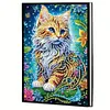 (US Local)50-Page A5 Cat Diamond Painting Notebook for Adult Holiday Birthday Gift
