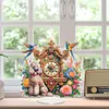 (US Local)Acrylic Special Shape Flower Bird Diamond Painting Clock Ornaments Kit