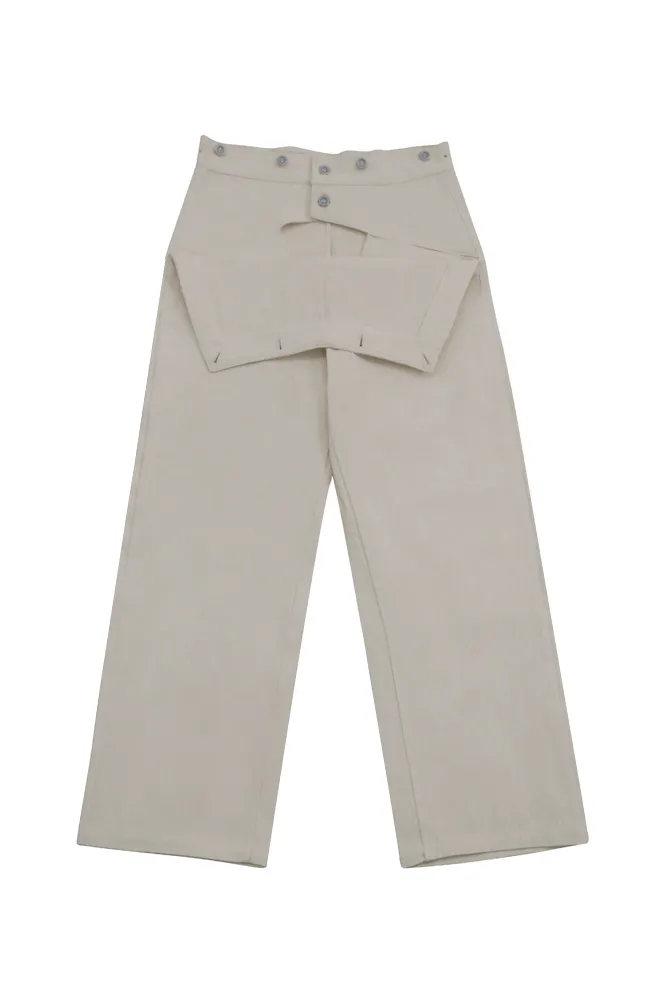   Kriegsmarine German Off-White HBT EM Work Trousers Klapphose German-Uniform