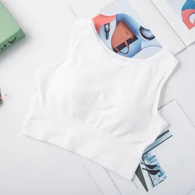 Women Crop Tops Casual Stretch Tank Tops Female Fashion Vest Halter Short Top Black White Solid Color Sleeveless Camisoles