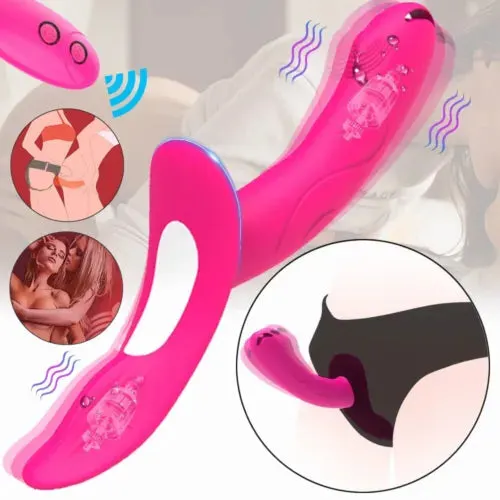 Dildo G-Spot Vibrator Clit Stimulate Strapless Strap on Sex Toys Lesbian  Women