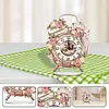 (US Local)Acrylic Special Shaped Vintage Flowers 5D Diamond Painting Clock Art Craft