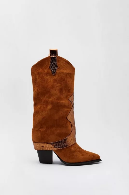Cowboy Cowgirl Boots  Women's Embroidered Western Knee High Boots Chunky Heel Platform Boots Women Western Shoes