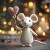 Felt Mouse Ornaments Cute Charming Handmade Valentine Felt Mice Figurines Valentines Day Gift Animal Decoration for Easter Gifts Wedding Party Supply