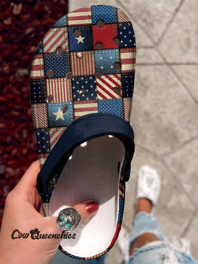 Stars and Stripes Check Crocs Blue / 36