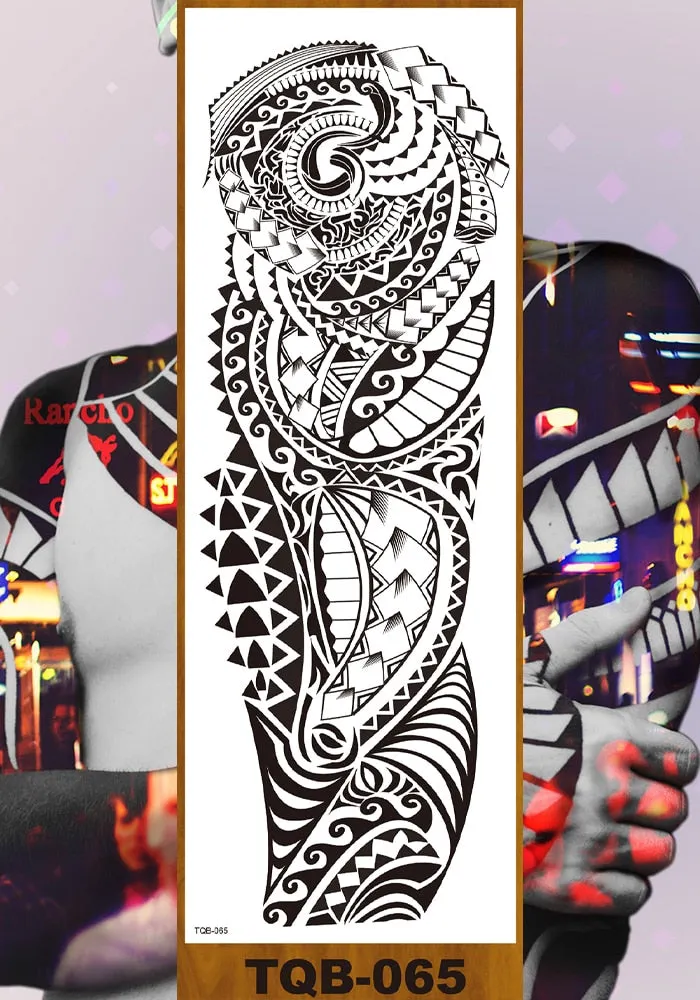 Full Flower Arm Temporary Sexy Tattoo Sticker Men Women Adult Girl Body Art Fake Tatoo Characters Love Confession Totem Lily DIY